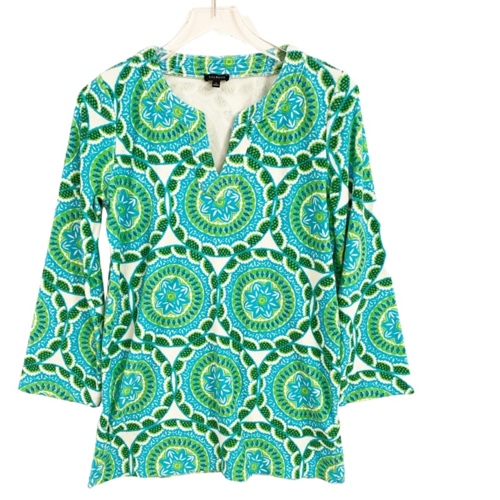 TALBOTS Green Terry Cloth Cotton Tunic